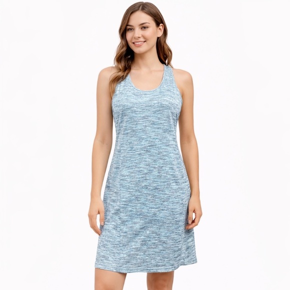 Mondetta Dresses & Skirts - MPG Mondetta Athletic Dress Large Blue Racerback Activewear Sporty Built In Bra